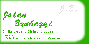 jolan banhegyi business card